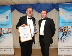Shaun Jardine collects his Cherwell Business Award
